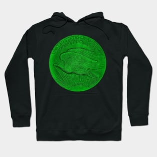 USA Twenty Dollars Coin in Green Hoodie